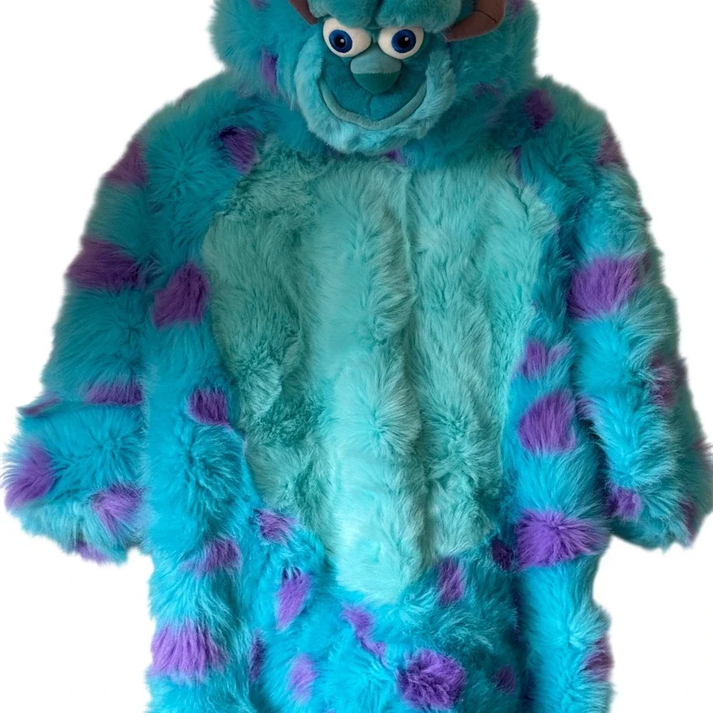 Disney Store Monsters Inc Sulley Plush Faux Fur Costume Kids Size 6-8 - Picture 4 of 9